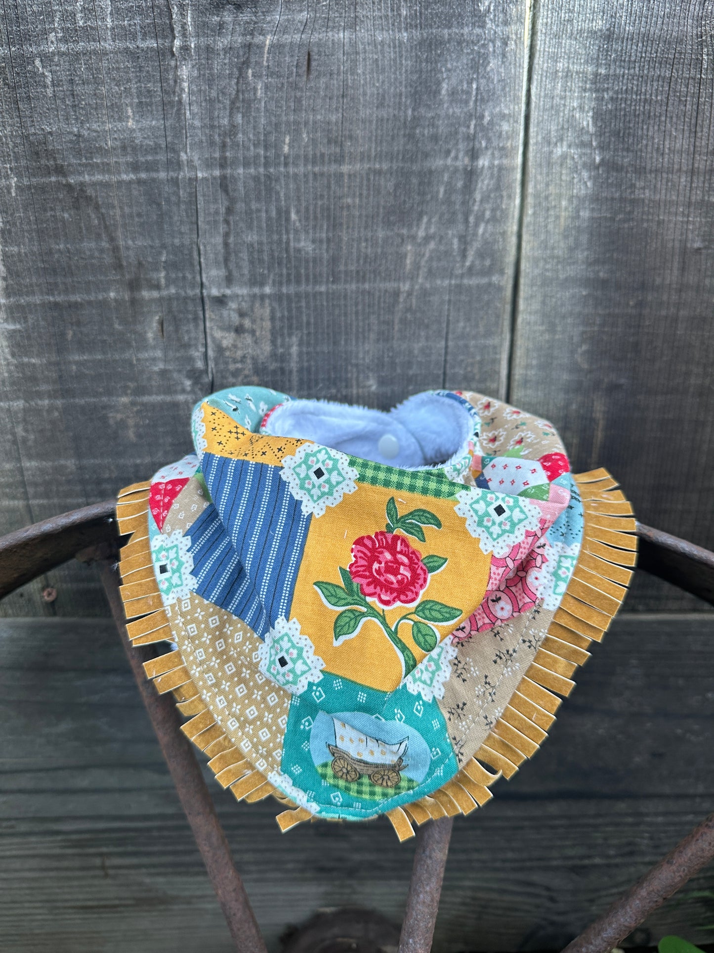 Frontier Quilted Print Bib & Burp Cloth Set