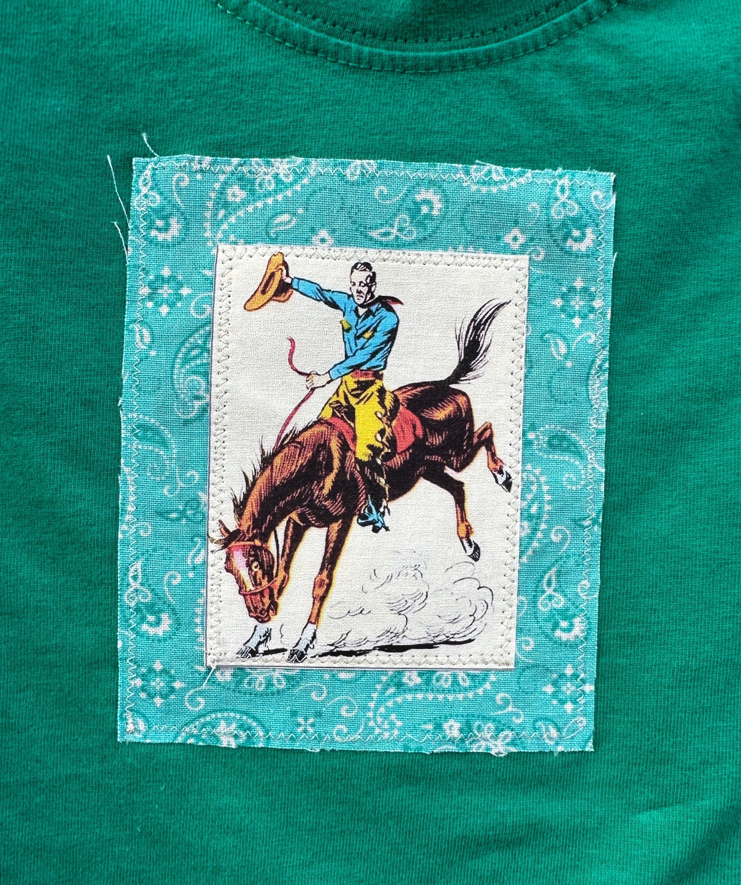 Buckin' Bronc on Turquoise and Green, 2T