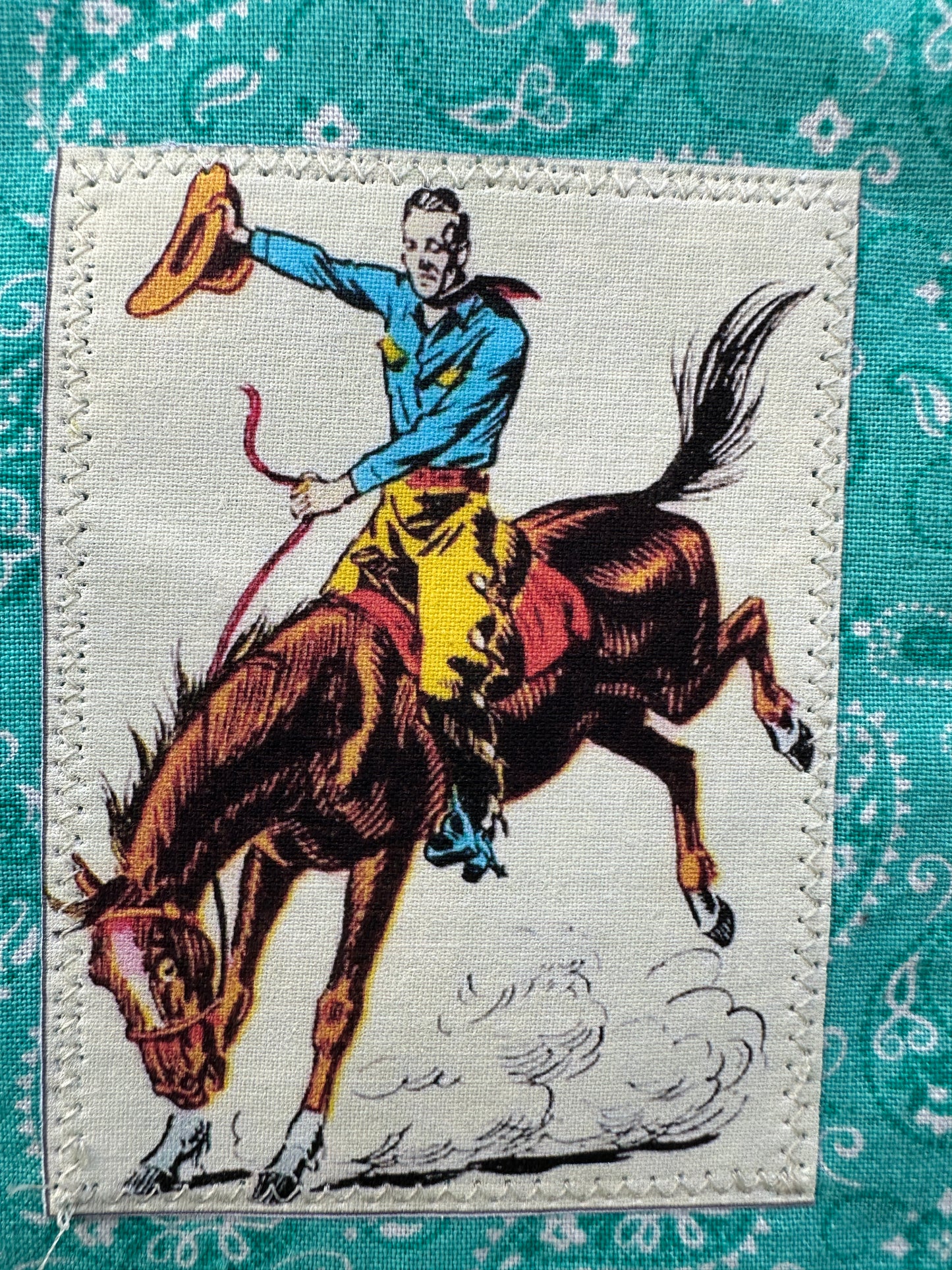 Buckin' Bronc on Turquoise and Green, 2T