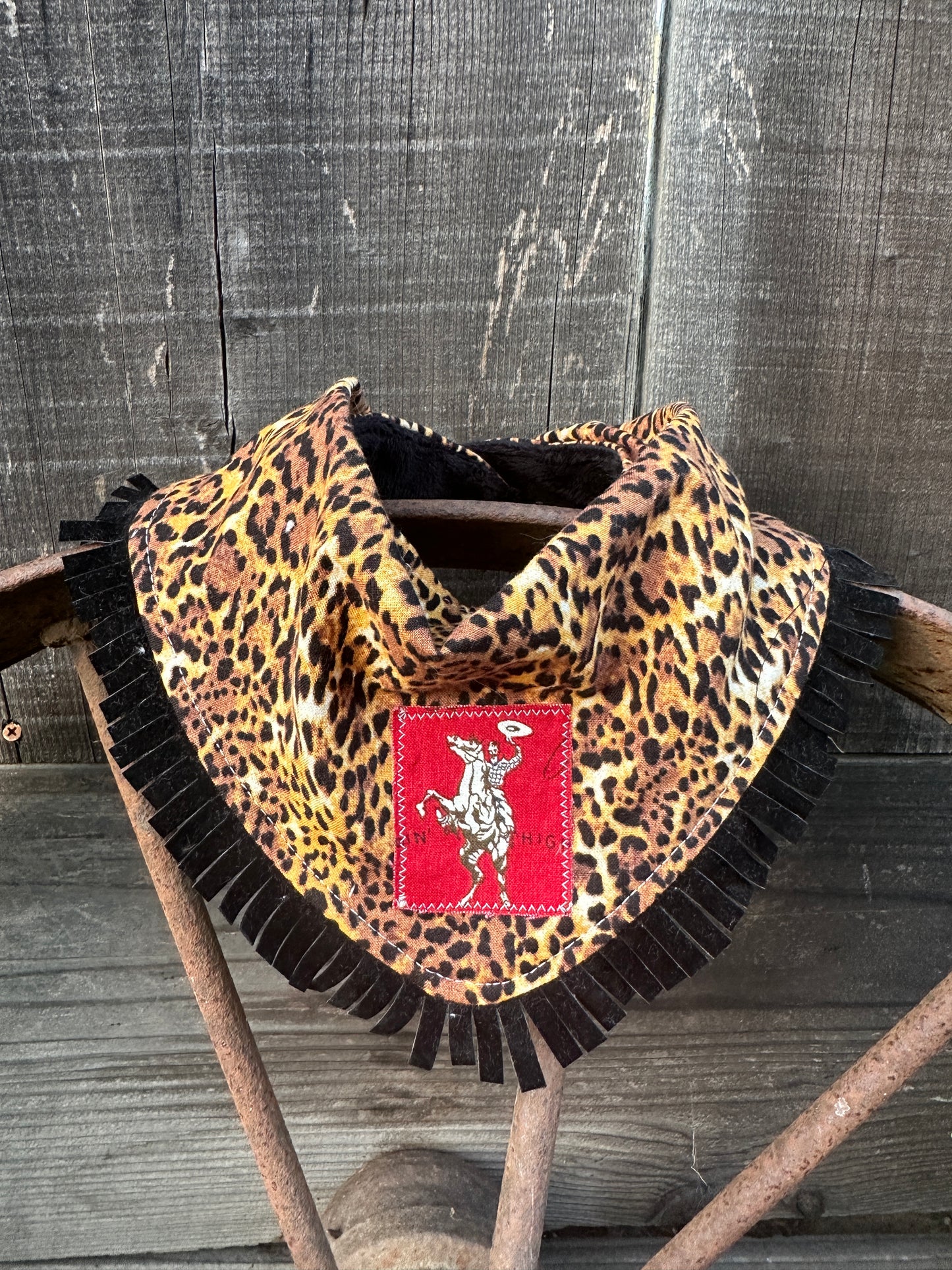 Leopard Print and a Cowboy Show Buckaroo Baby Bib