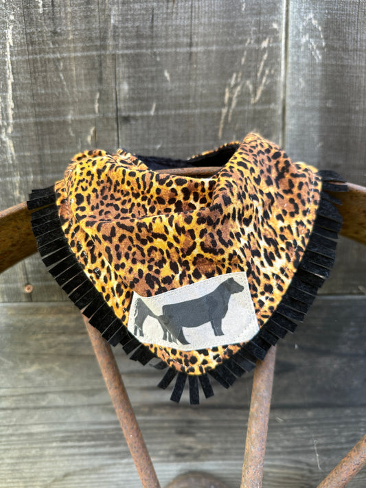 Leopard and Angus Buckaroo Baby Bib