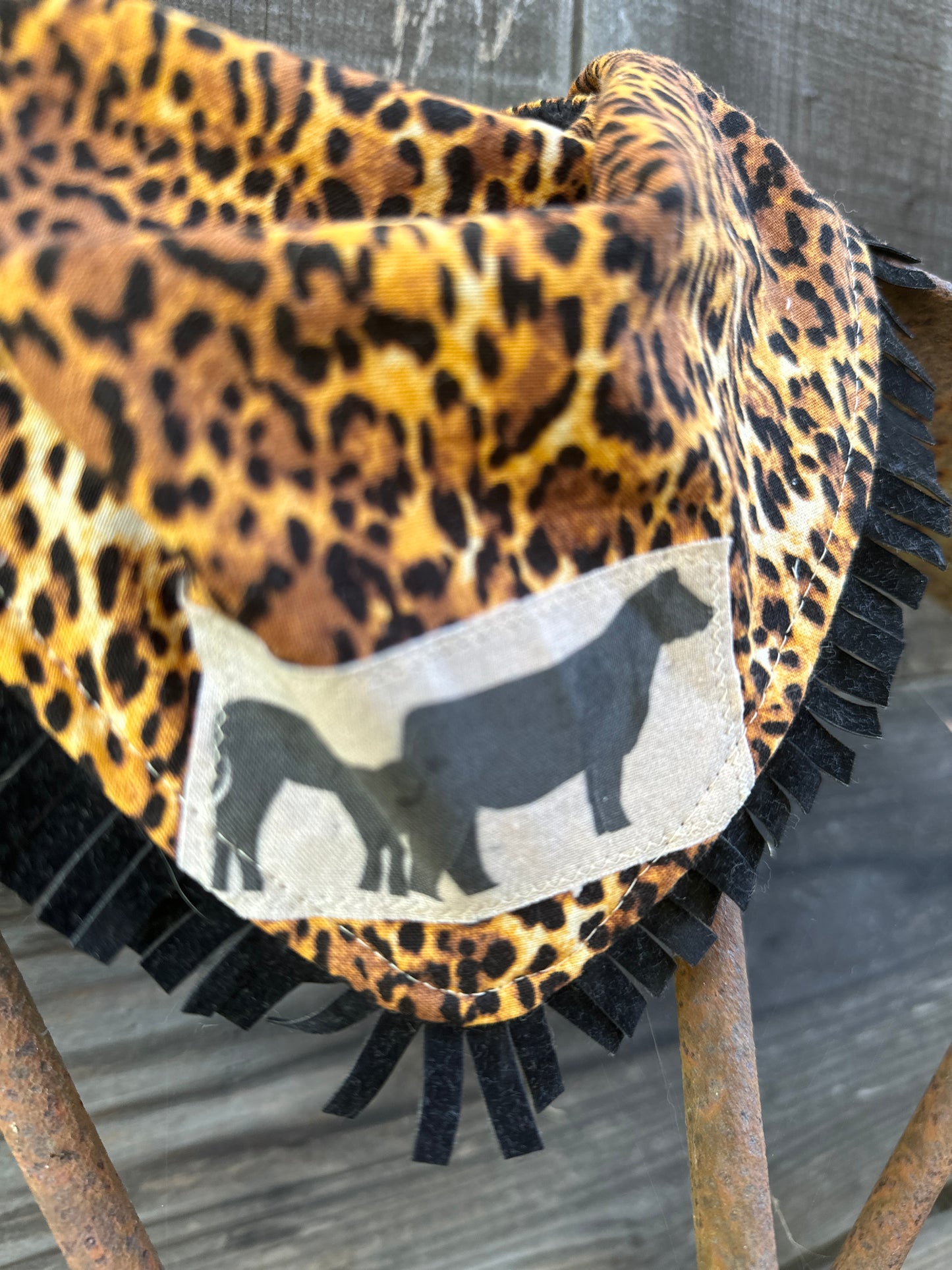 Leopard and Angus Buckaroo Baby Bib