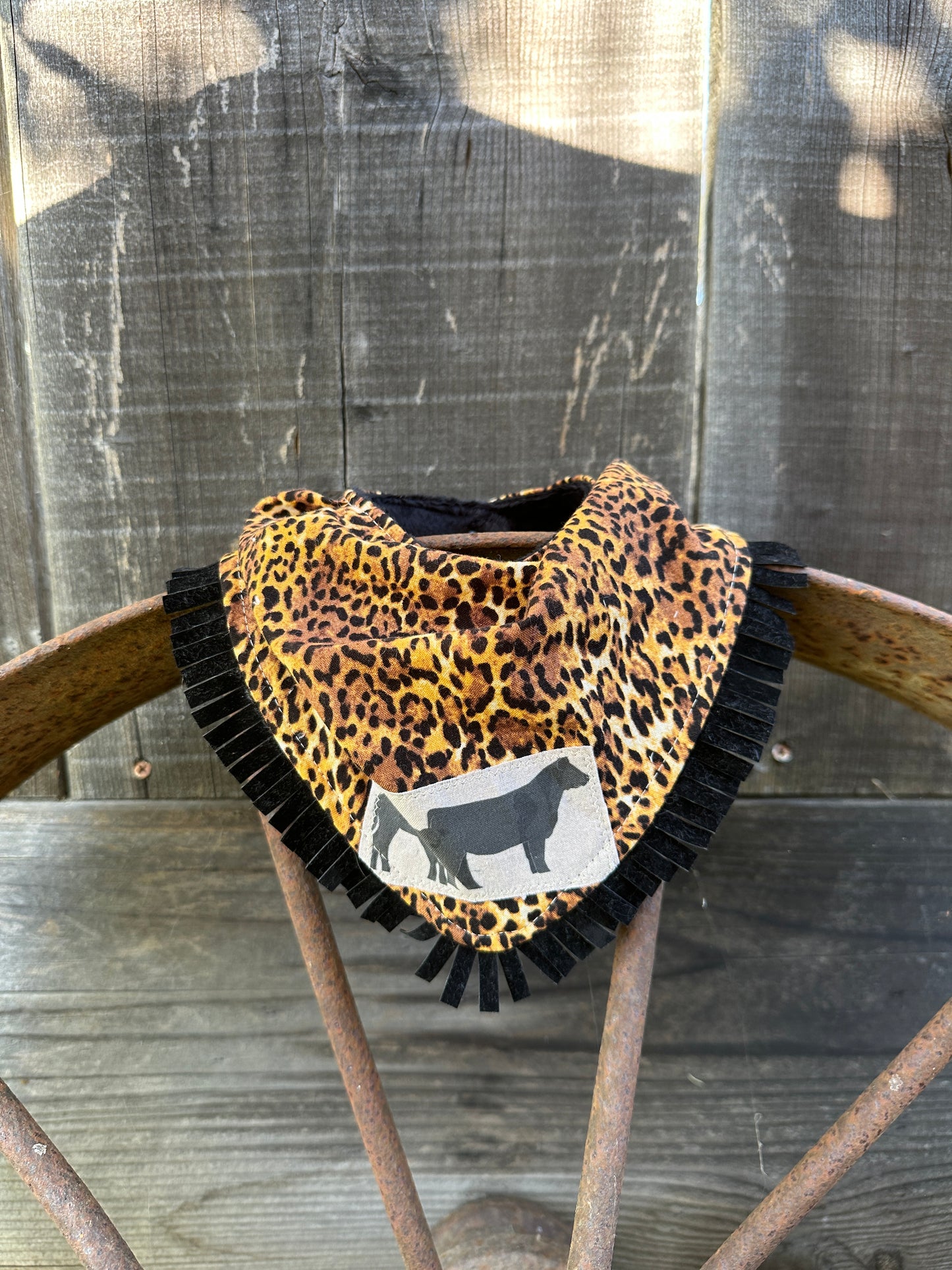 Leopard and Angus Buckaroo Baby Bib