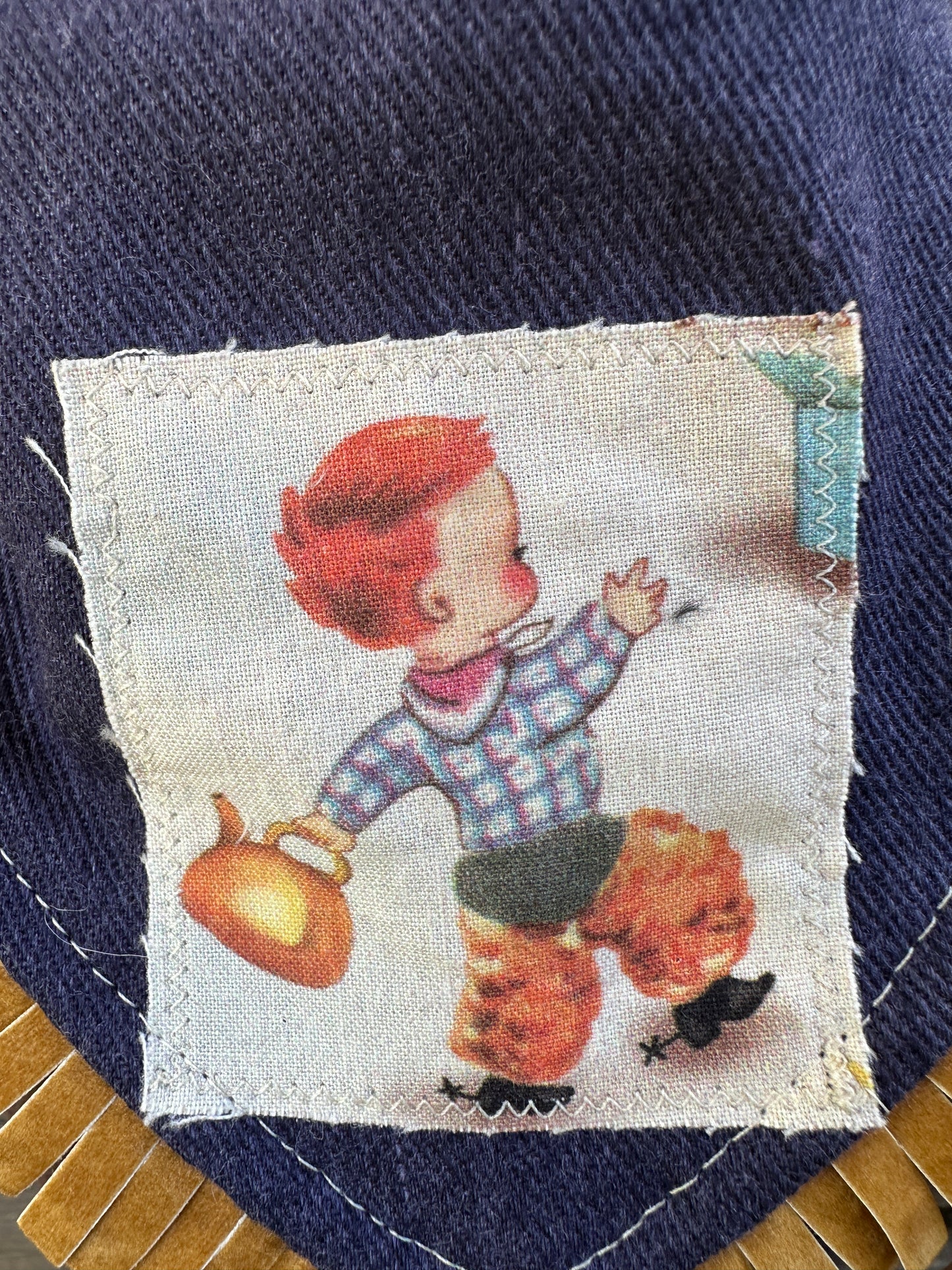 Denim and Vintage Cowpoke Patch Buckaroo Baby Bib