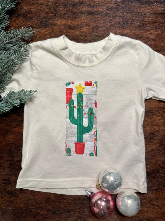 Cowboy Christmas Cactus Tee, Size 12 mons