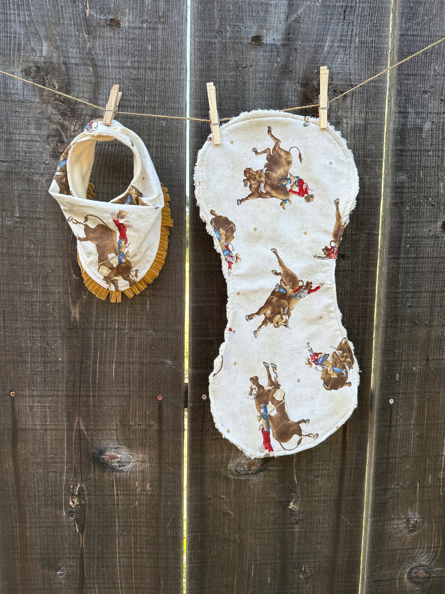 Bull Rider Bandana Bib BurpCloth Set