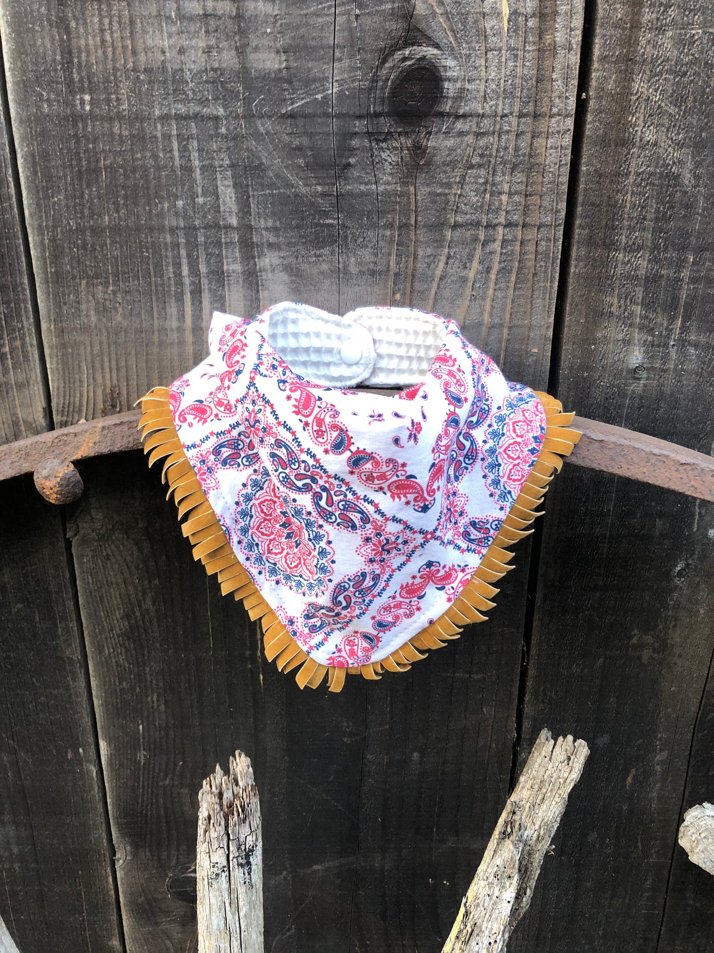 Red, White and Blue Bandana Bib/Burp Cloth Set