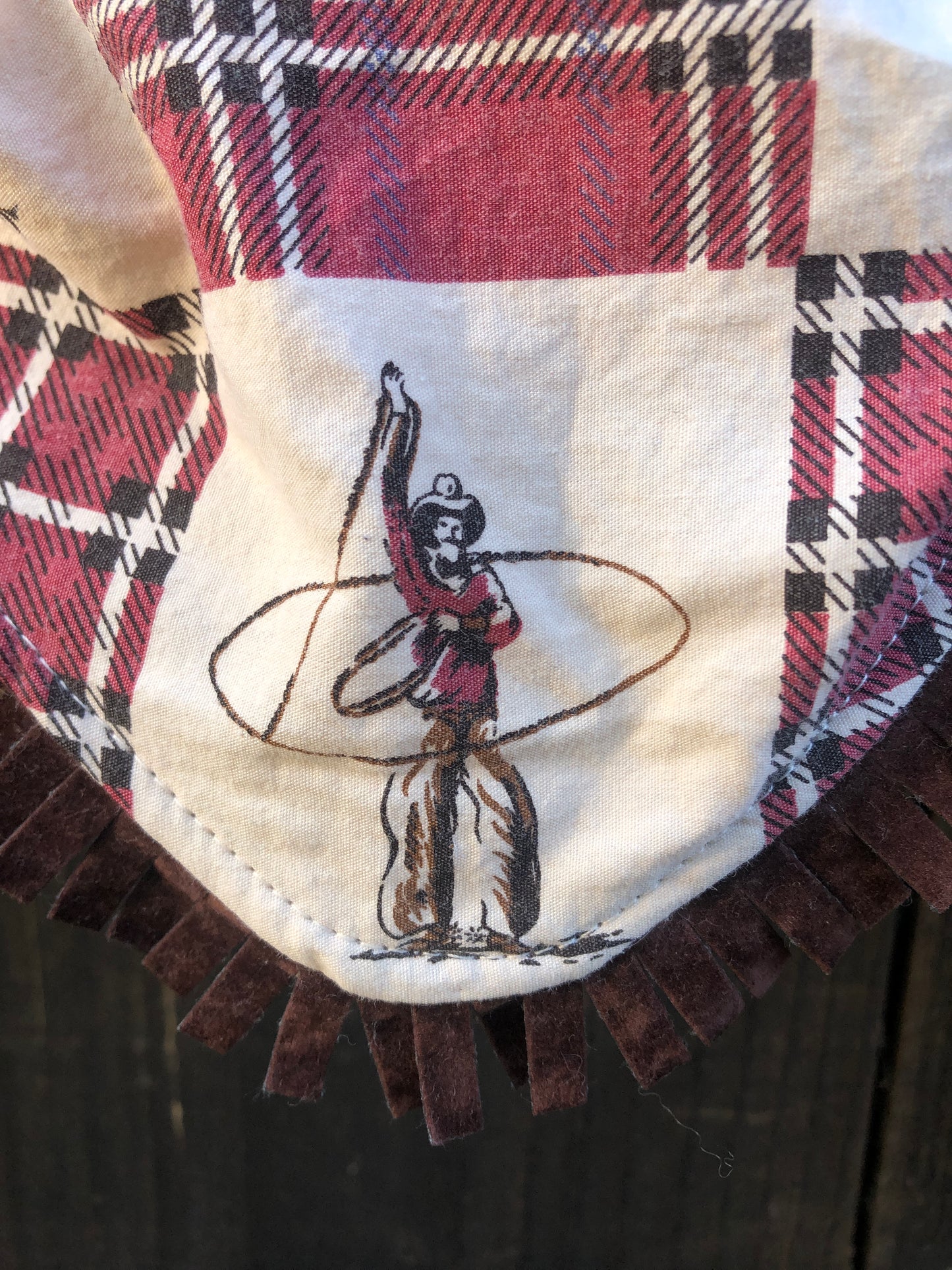 Plaid Trick Roper Buckaroo Baby Bib