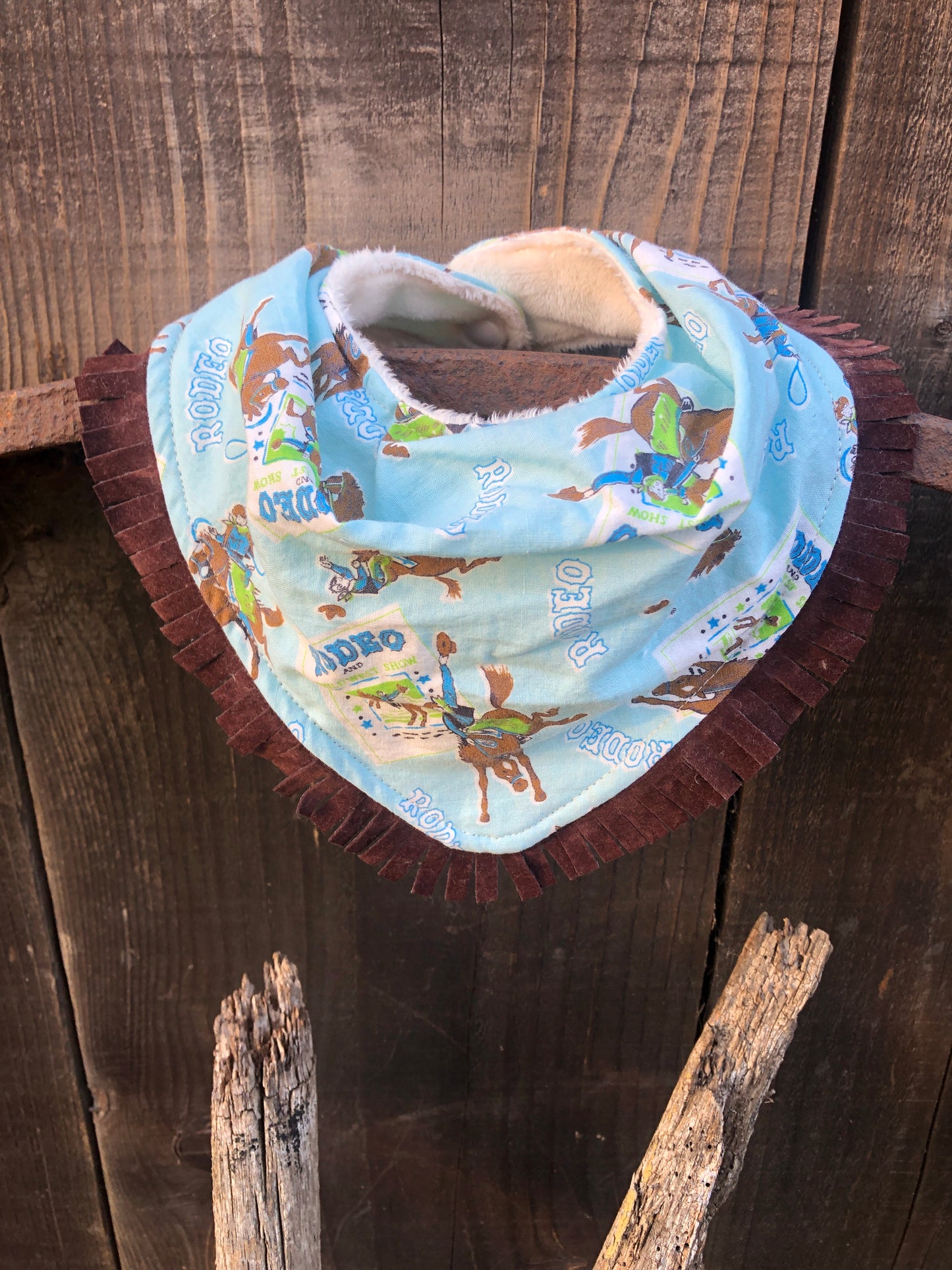 Vintage Rodeo Print Buckaroo Baby Bib