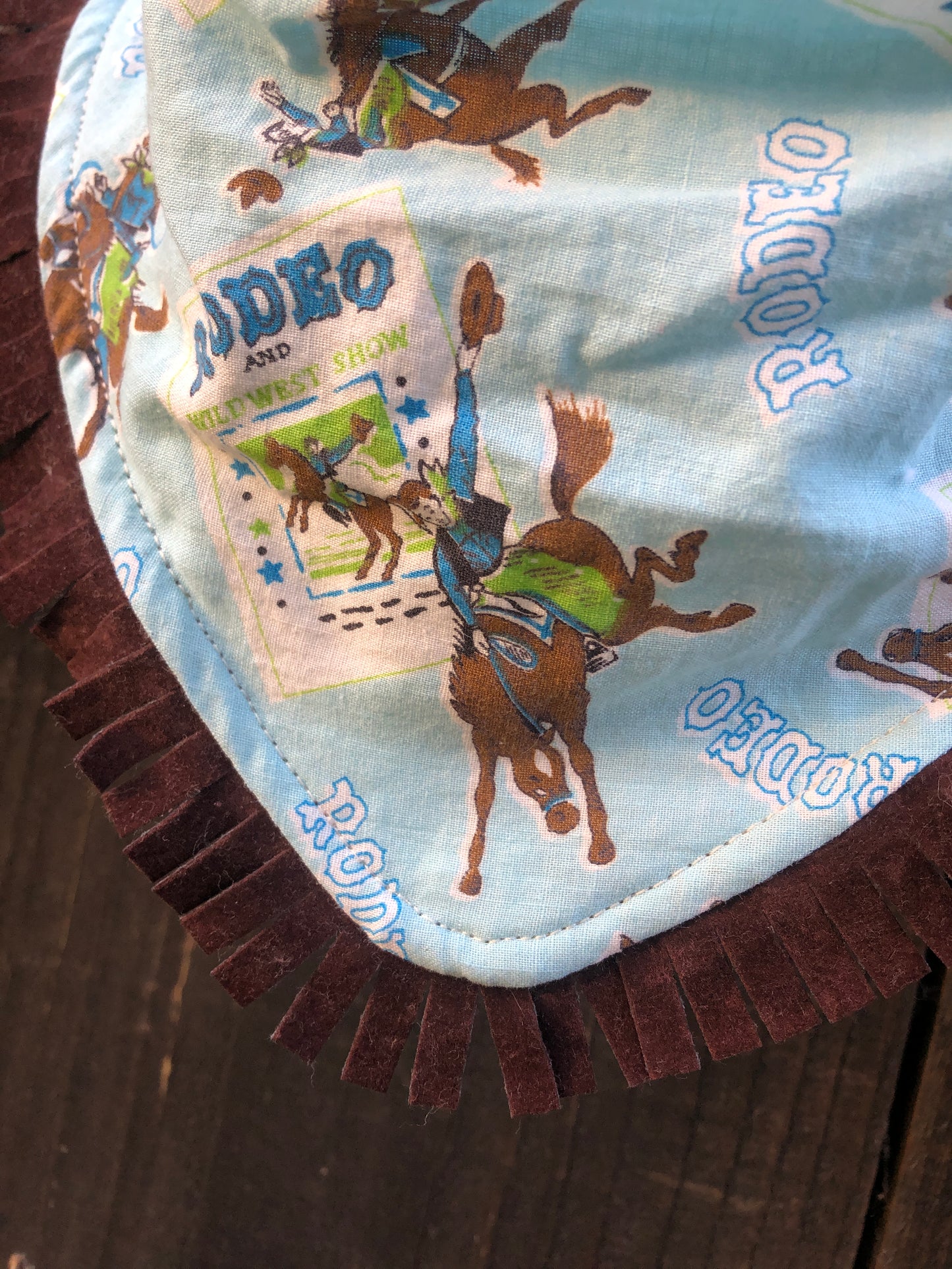 Vintage Rodeo Print Buckaroo Baby Bib