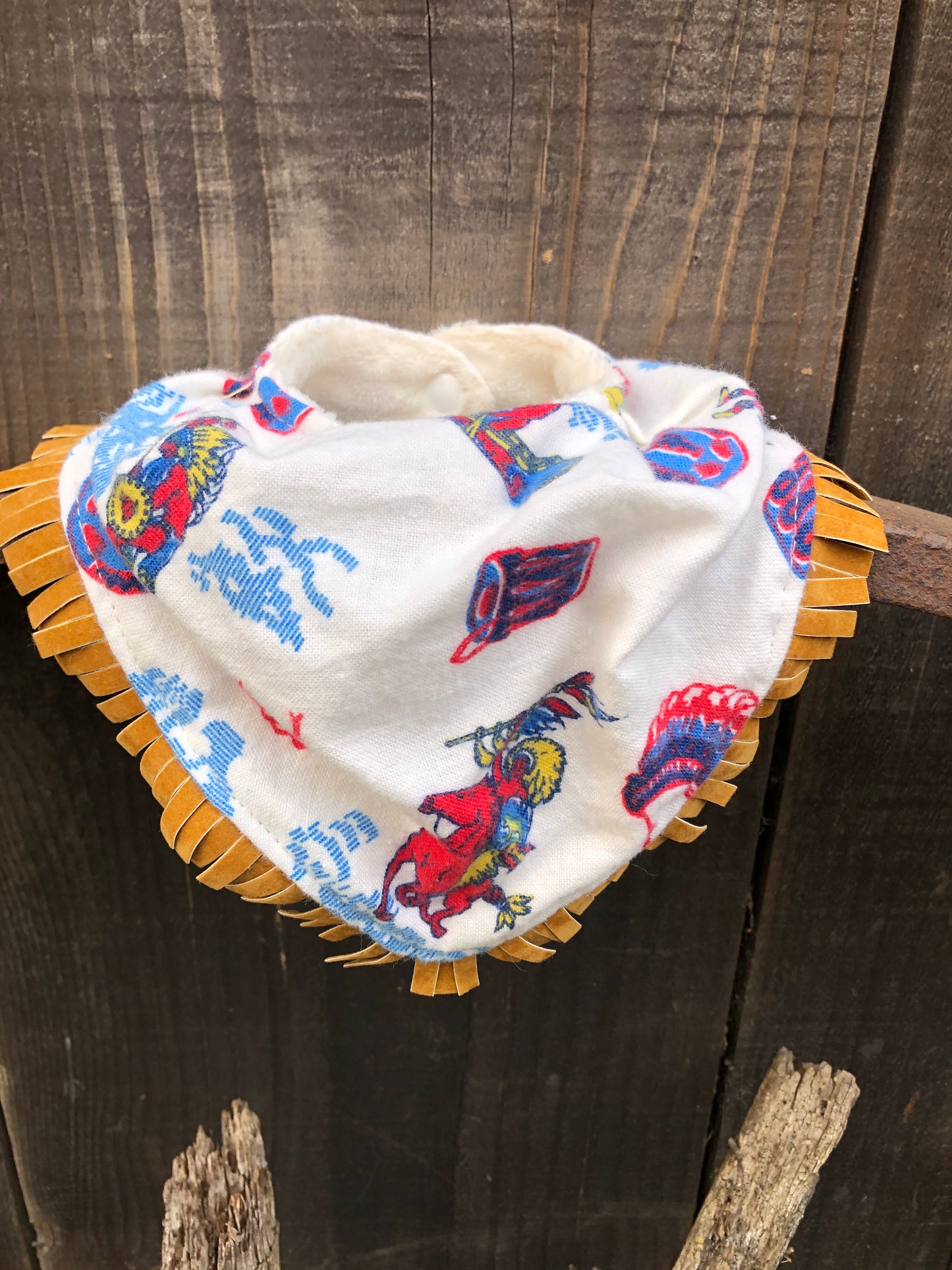 Native American Chief Flannel Bandana Buckaroo Baby Bib