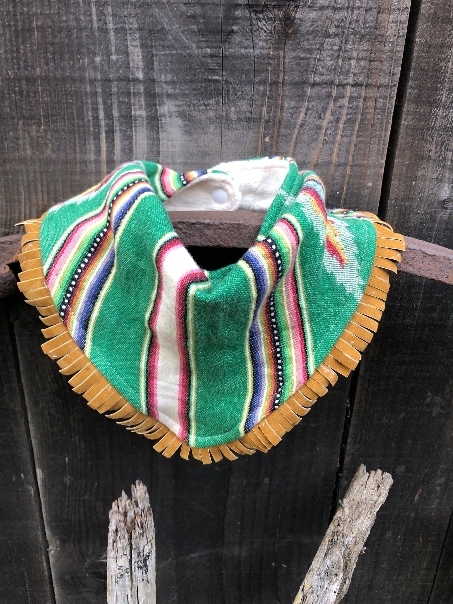 Green Serape Southwestern Buckaroo Baby Bib