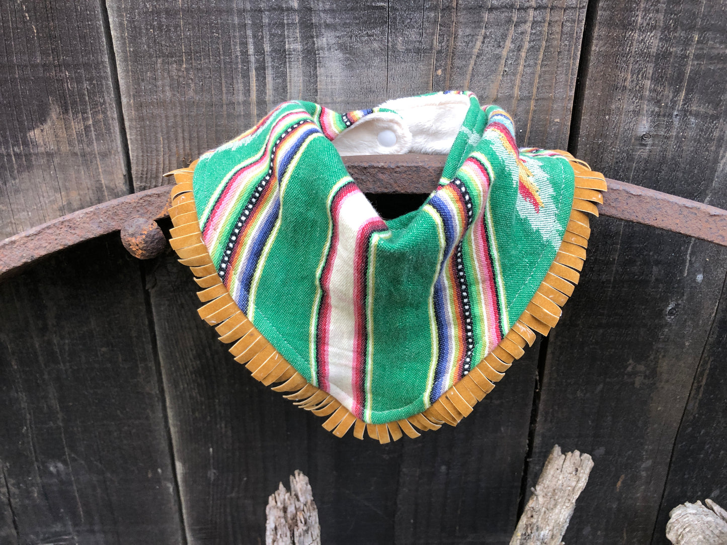 Green Serape Southwestern Buckaroo Baby Bib