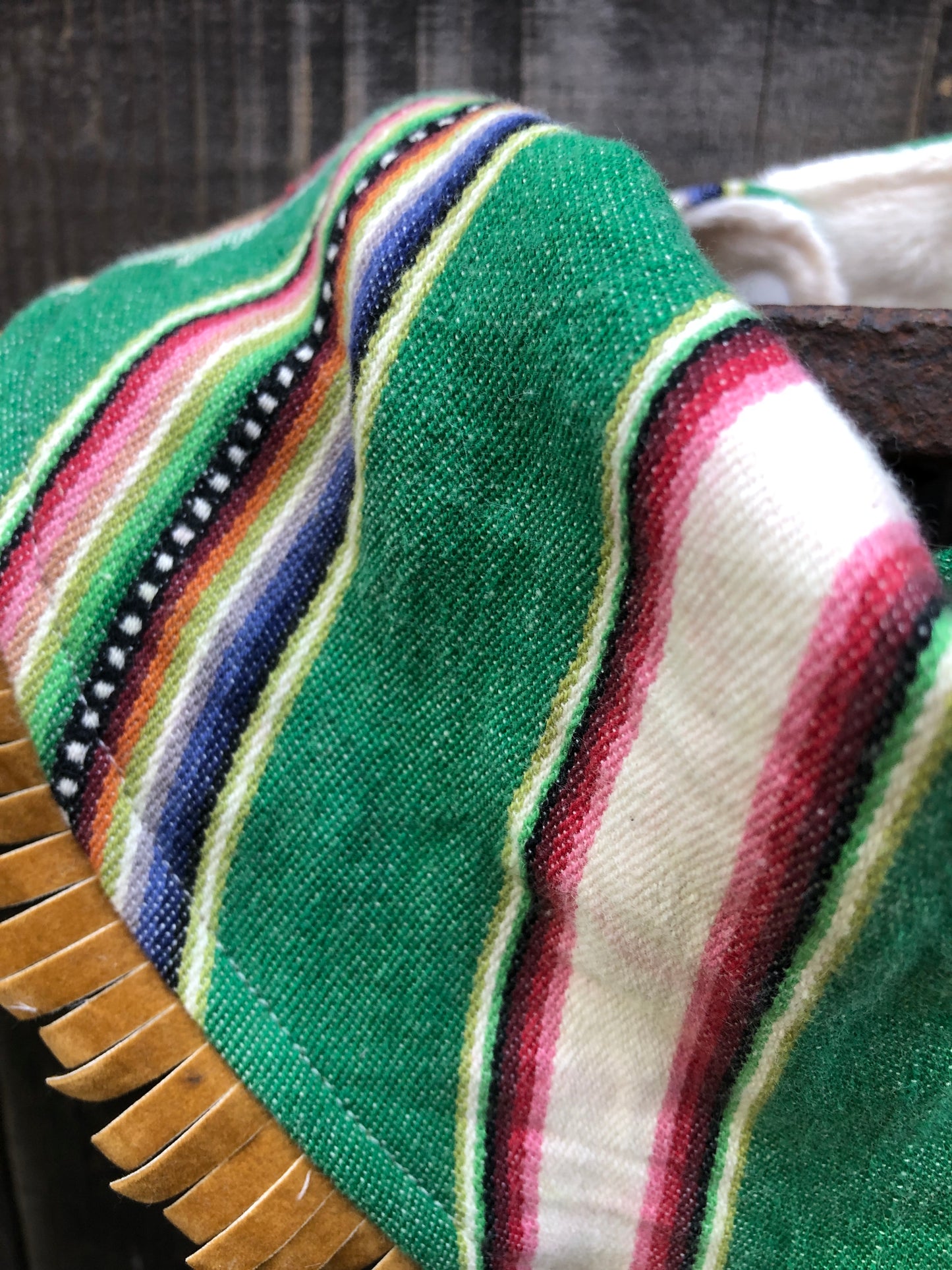 Green Serape Southwestern Buckaroo Baby Bib