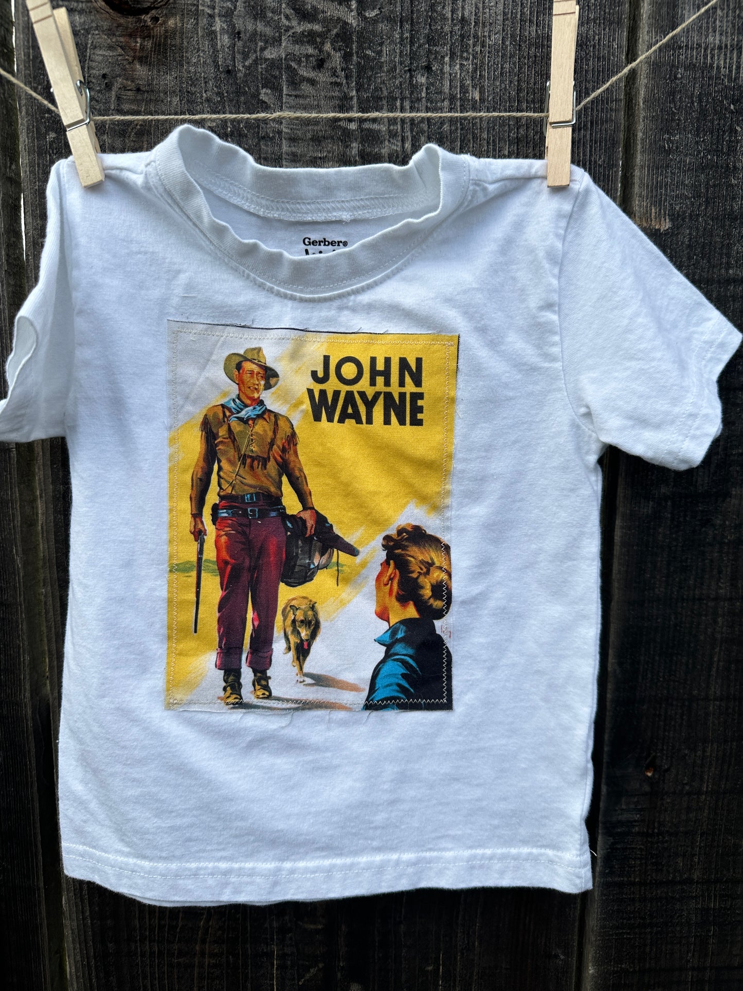 John Wayne in Big Jake White Tee, Size 2T