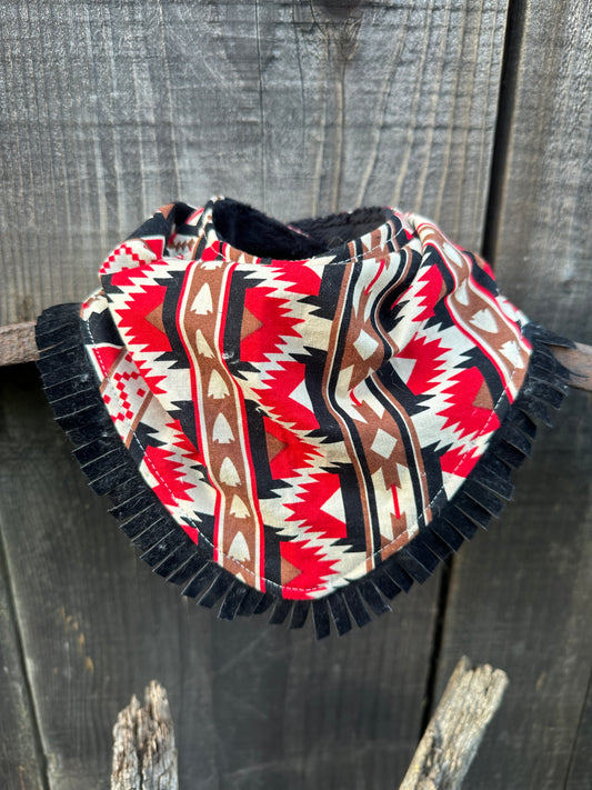 Arrowhead Black and Red Native Print Buckaroo Baby Bib