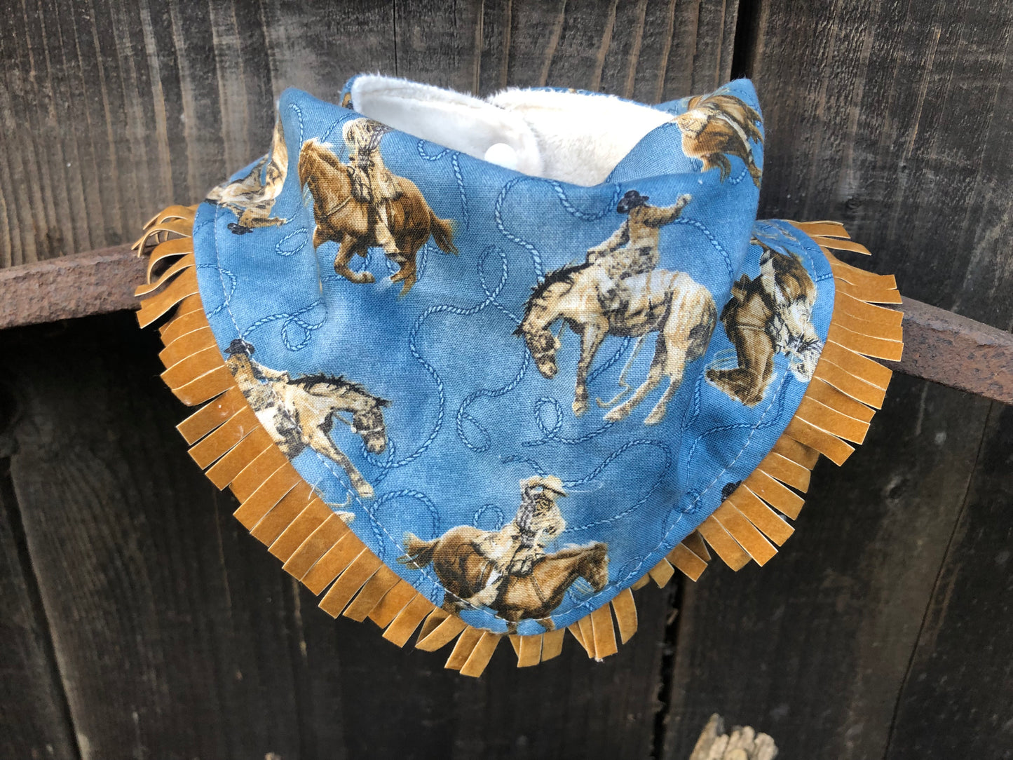 Rodeo Roper and Bronc Rider Bib/Burp Cloth Set